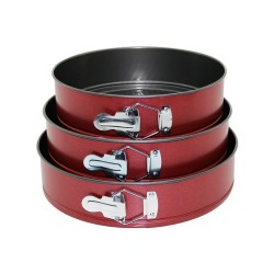 Yuvarlak, Metal, Kelepçeli Kek Kalıp Seti - 3 Parça, 24-26-28 cm